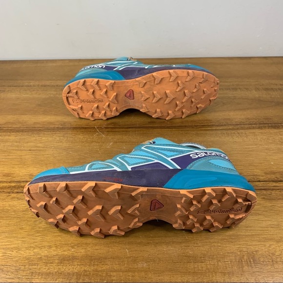 Salomon Speedcross Light Blue Orange Trail Running Shoe Size 6 - Picture 8 of 9